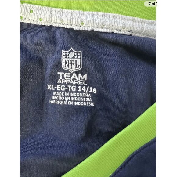 Seattle Seahawks Russell Wilson #3 Football Jersey Youth XL(14/16) Blue Vneck - Picture 6 of 10